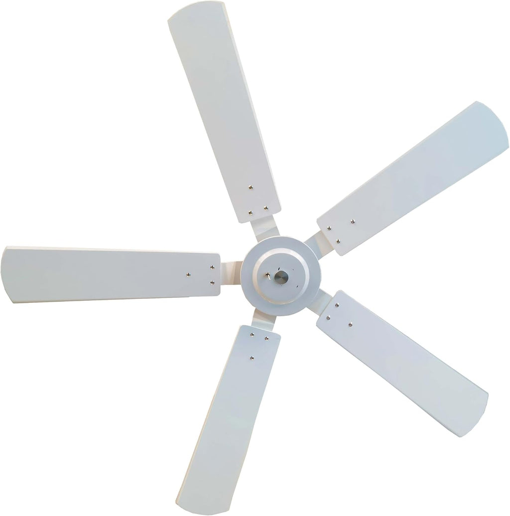 Outdoor 52' solar ceiling fan with white wooden blades total 40W solar panel for porches, patios, gazebos, breezeways (extra cable version ceiling fan, 5&10 inch downrod)
