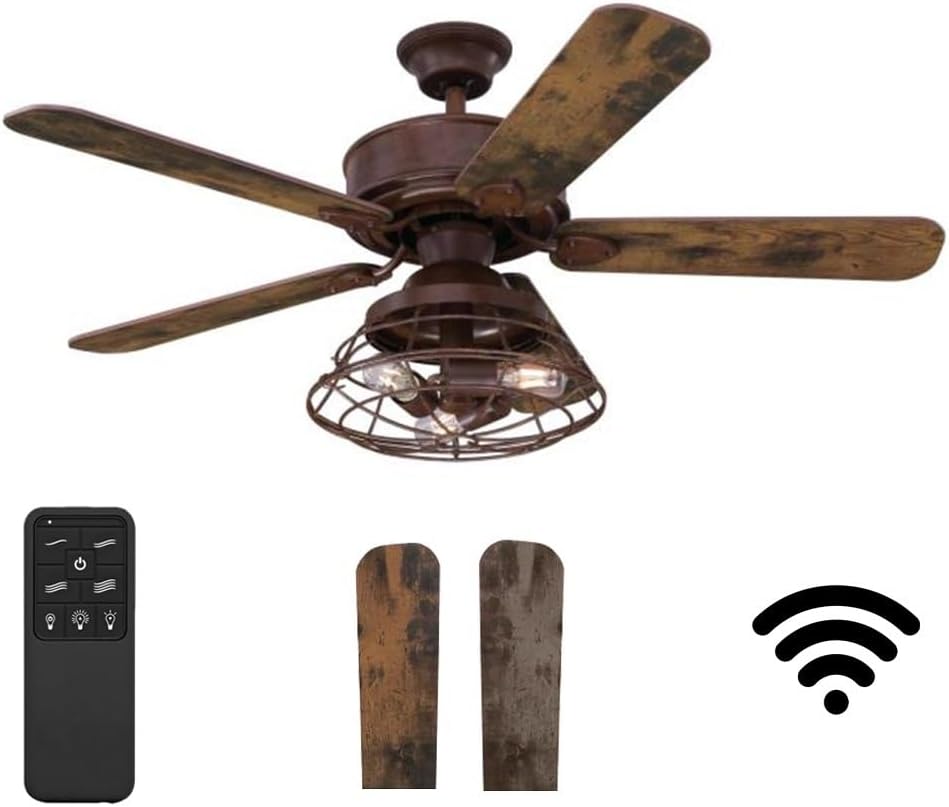 Ciata 48-inch Ceiling Fans with Lights – Smart Ceiling Fan for Bedroom/Living Room – Advanced Ceiling Fan with Remote Compatible with Alexa/Google Home – Wi-Fi Fans for Home – Barnwood Finish