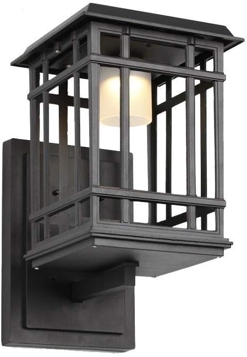 YONG - FR Wall Lamps, Creative Square Wall Sconce Waterproof Solar Powered LED Outdoor Wall Lamp Warm Light Wall Spotlight Courtyard Antirust Bracket Light Black Decoration Street Landscape Wall L