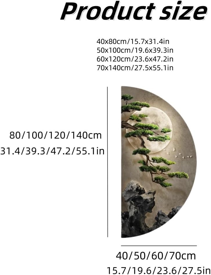 Utlgvnwn 3D Relief LED Decorative Painting, Plug-In Creative Landscape Painting, Modern Wall Art Decor for Entrance, Living Room, Corridor(B,23.6x47.2in)