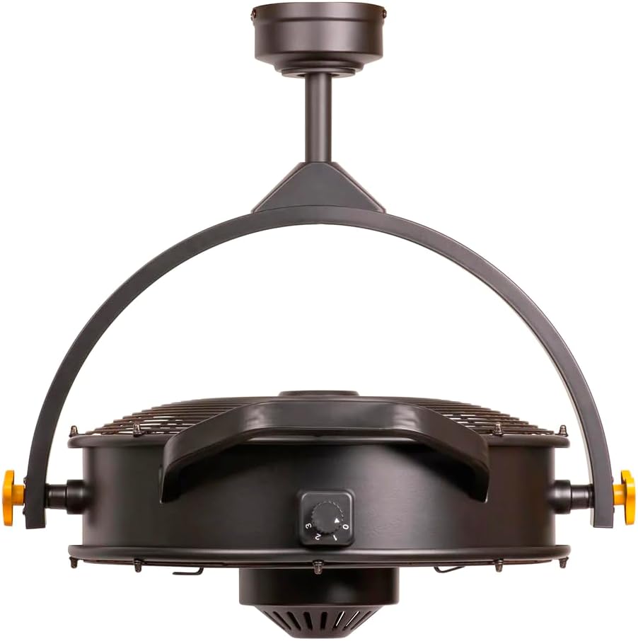 MULE GARAGE FAN, CEILING MOUNTED PLUG-IN CORD, 3 SPEED, POWERFUL 3000 CFM, INCLUDES 6-IN AND 12-IN DOWNRODS BLACK/YELLOW