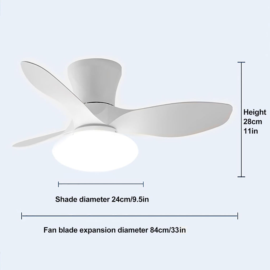 Ceiling Fans Lights with APP & Remote Control, Ceiling Fans with Lights and Remote, Modern Reversible Small Flush Mount Ceiling Fan 3 Colors Quiet 6 Speeds Ceiling Fan, for Bedroom/Patio(Brown)