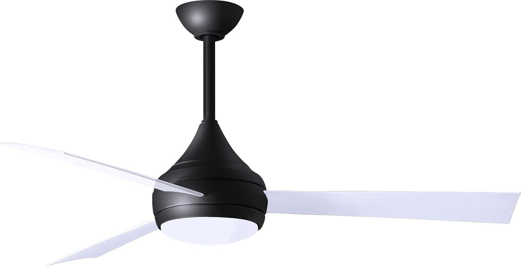Matthews DA-BK-WH Donaire Outdoor Wet/Salt Water Rated 52' Marine-Grade Coastal Ceiling Fan with LED Light & Remote, Matte Black with Gloss White