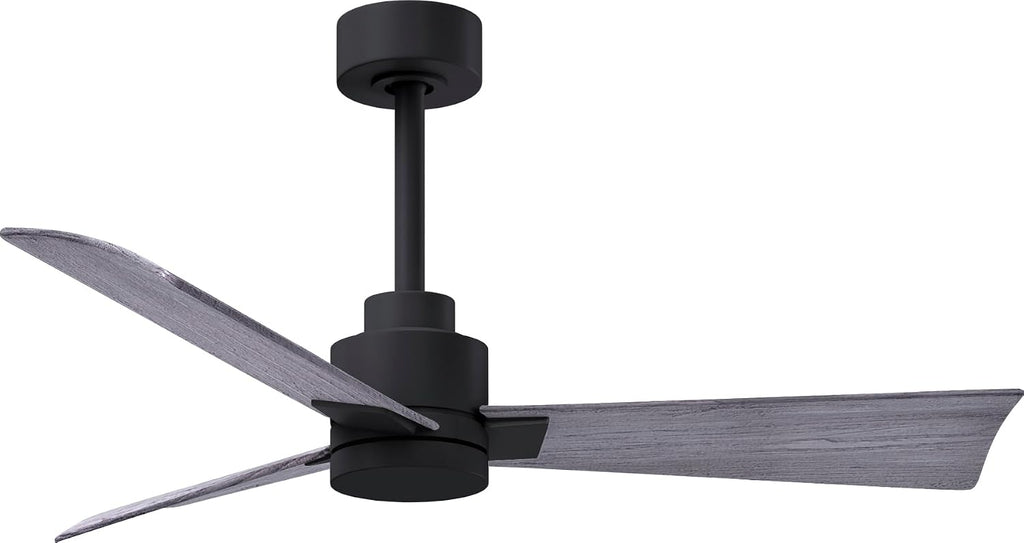Matthews AK-BK-BW-42 Alessandra Wet Rated 42' Outdoor Ceiling Fan without Light, Remote Included, Silent DC Motor, Matte Black with Barn Wood Tone