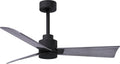 Matthews AK-BK-BW-42 Alessandra Wet Rated 42' Outdoor Ceiling Fan without Light, Remote Included, Silent DC Motor, Matte Black with Barn Wood Tone
