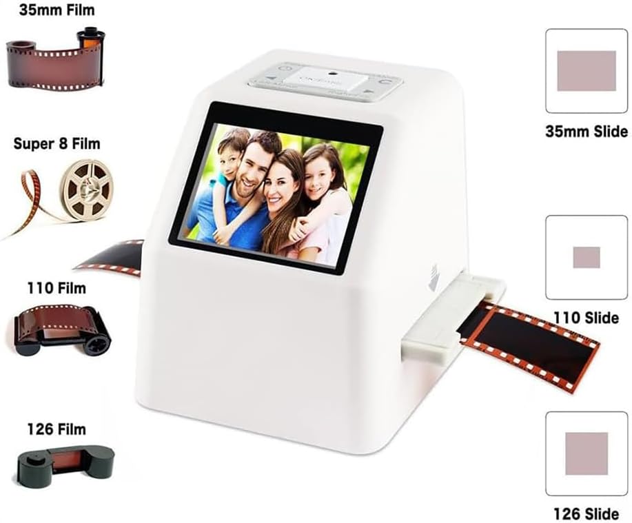 Digital Film Scanner, Negatives and Slide Scanner with 2.4In LCD Screen, Professional Film Scanner Digitizer for Convert 8Mm to JPEG
