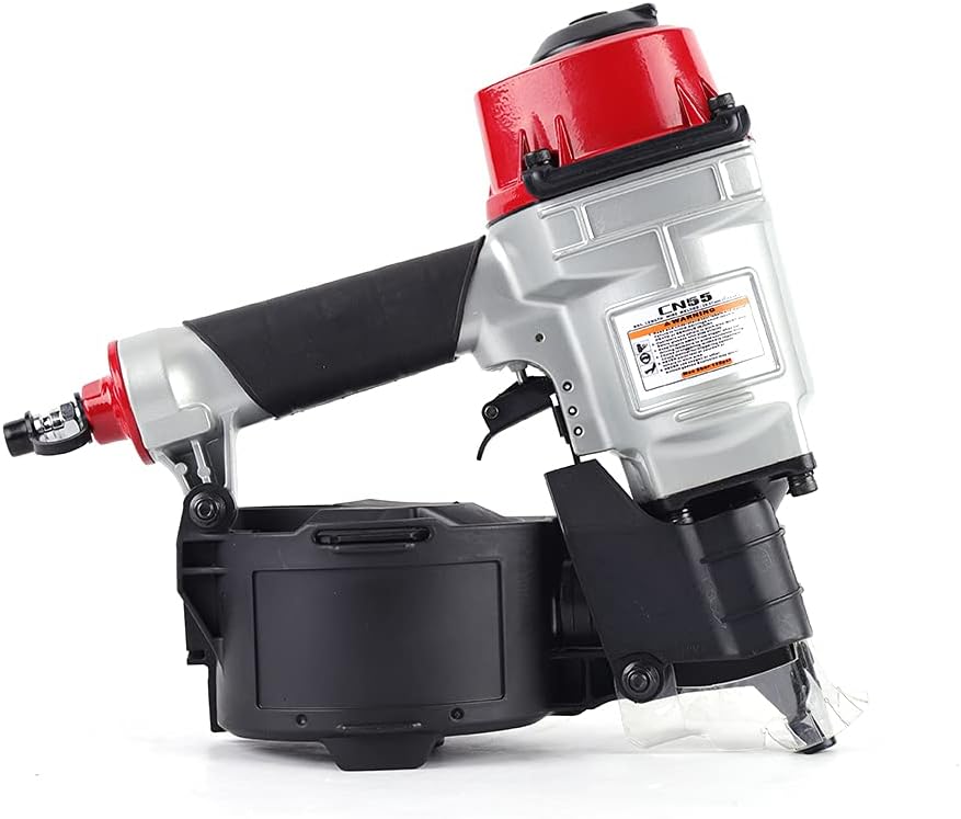 Pneumatic Coil Nailer, CN55 75-100PSI Hand Air Coil Siding Nail Gun Tool For Wooden Furniture Fences Plywood 25-57mm