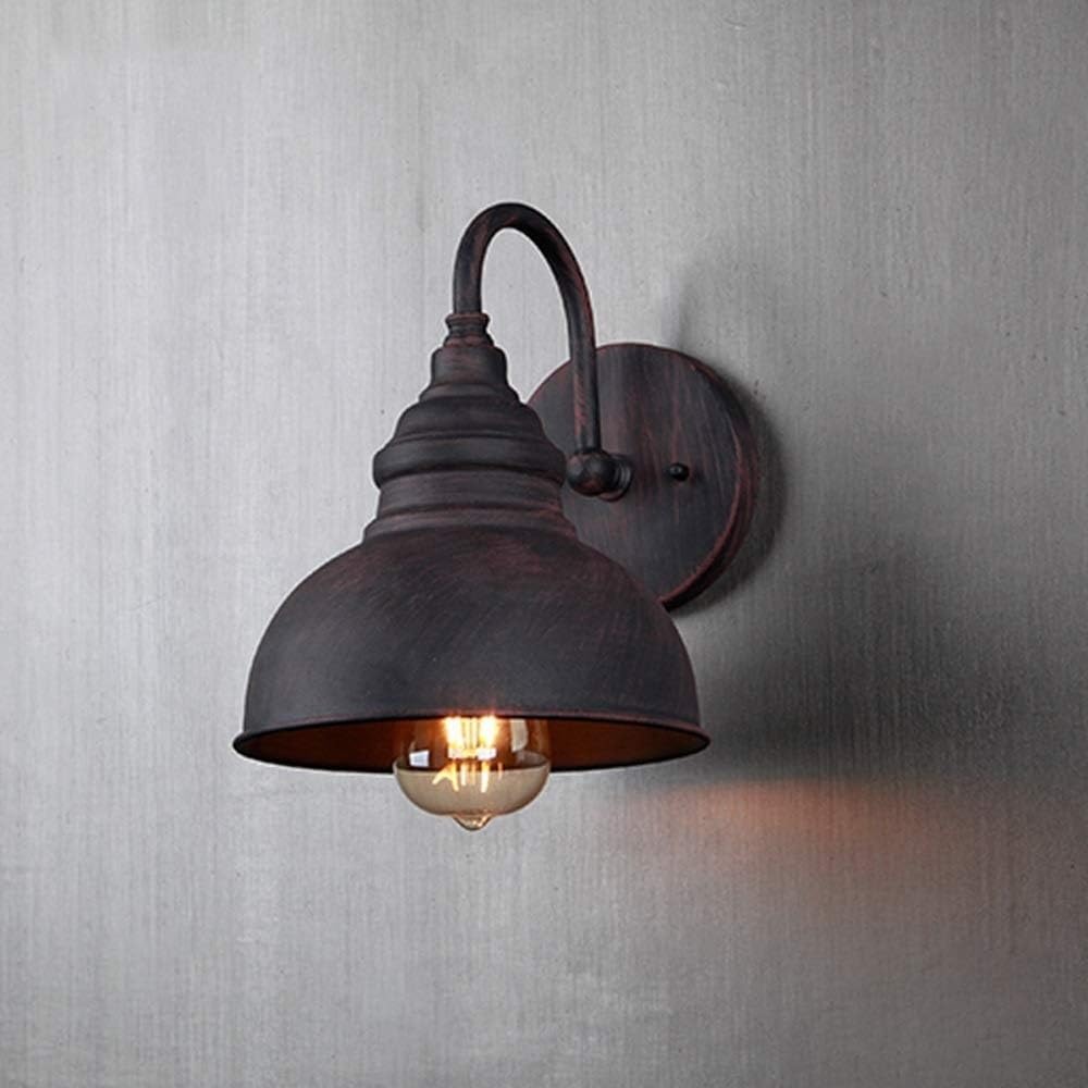 ICEMOB 9.4in Industrial Retro Rusty Color Waterproof Outdoor Wall Lamp E27 Vintage Wall Lighting Fixture Garden Balcony Wall Sconce Lantern Aluminum Metal Wall Spotlight Exterior for House