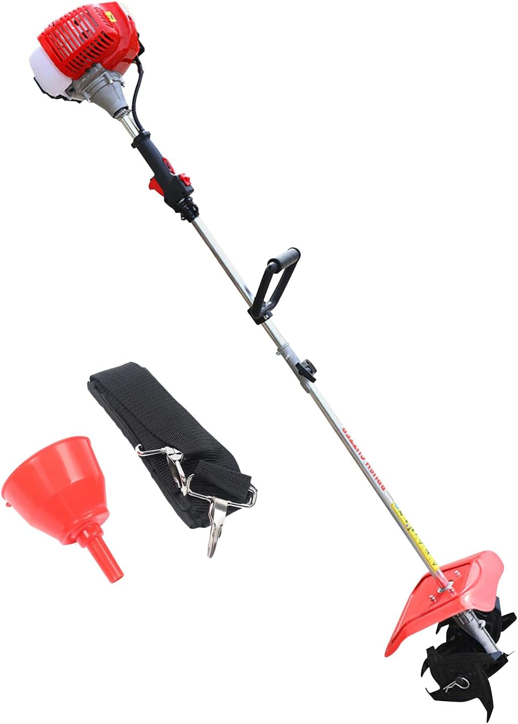 Tiller Cultivator Gas Powered, 43CC 2-Stroke Garden Cultivator,Tiller for Gardening,with Cordless and Long Pole Design,Diaphragm Carburetor, for Lawn, Garden and Field Soil Cultivation