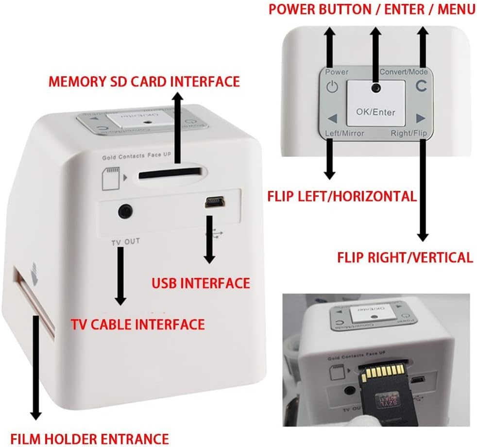 Slide Negative Scanner,Film Slide Scanner,with 3.5inch LCD Screen,Convert Slides and Negatives to Digital Photos