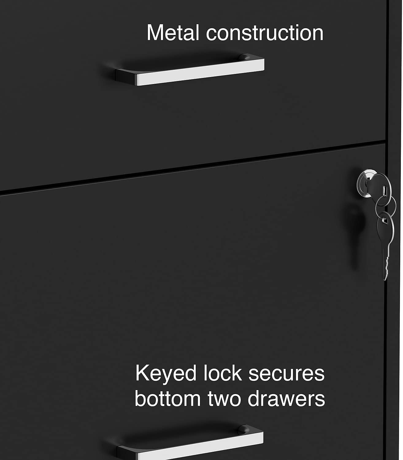 Staples 3-Drawer Vertical File Cabinet, Letter Size Documents, Lockable & Mobile, 19.9' D x 14.3' W x 25.7' H, Black