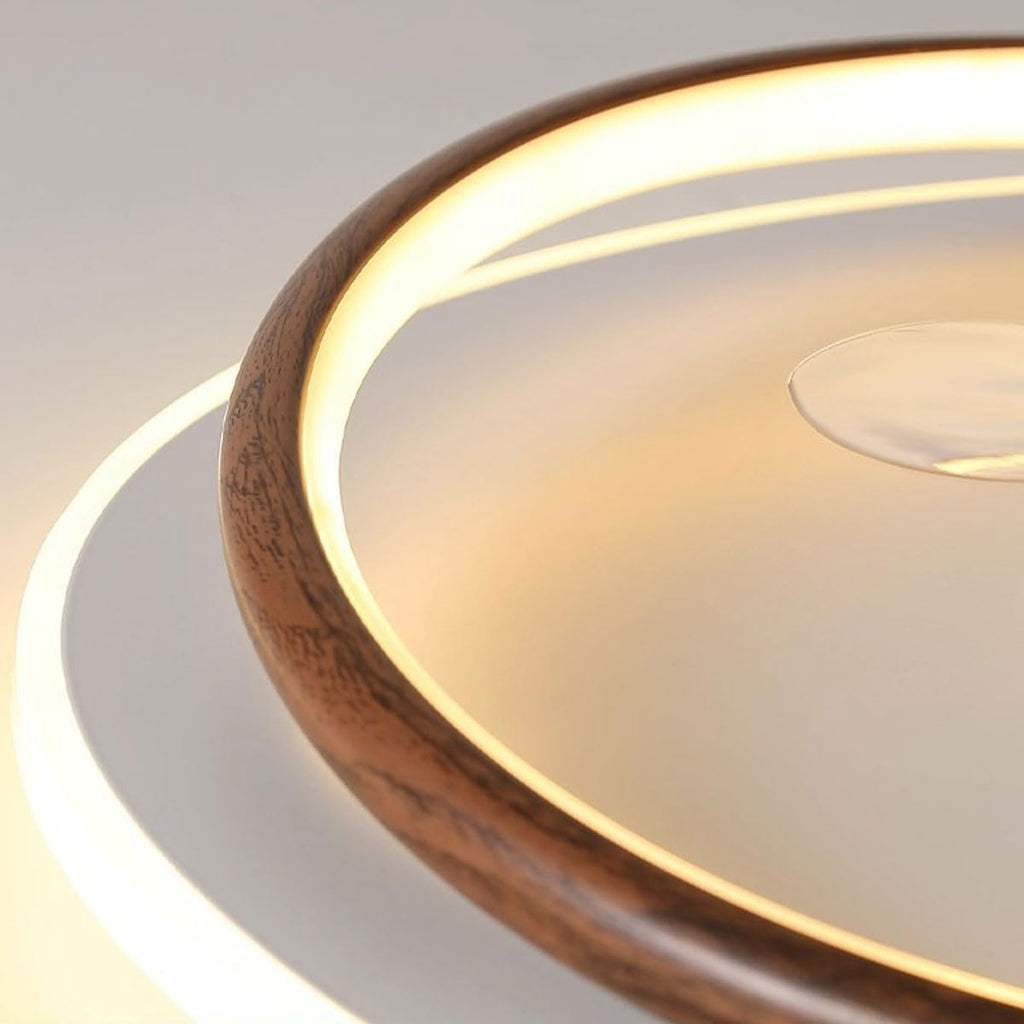 Vintage-Style Retro Fan Ceiling Lamp with Acrylic Shade Flat Lighting Oscillating Quiet Operation Round Ceiling Lights for Living Room Suitable for Study and Dining Room