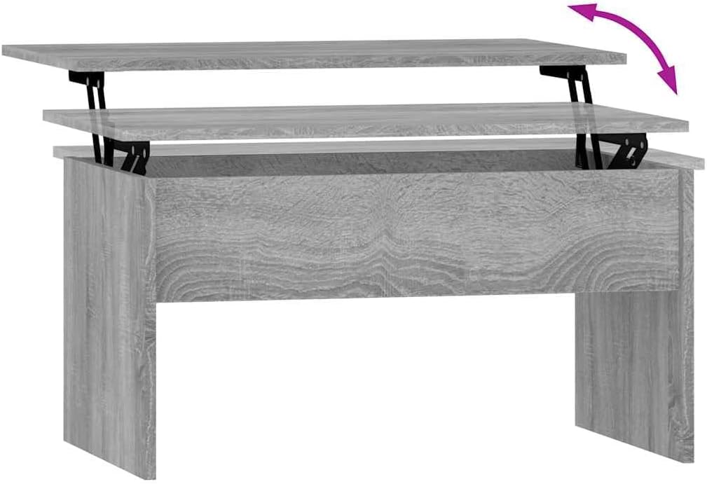 Modern Coffee Table with Hidden Compartment, Lift Top Coffee Table for Home, Office, Gray Sonoma 31.5'x19.9'x16.3' Engineered Wood,-961