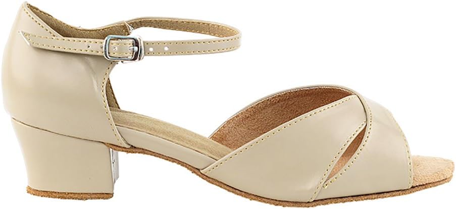 Very Fine Dance Shoes - Ladies Practice, Cuban Low Heel Ballroom Dance Shoes - 803-1.5-inch Heel and Foldable Brush Bundle - Tan Leather - 6