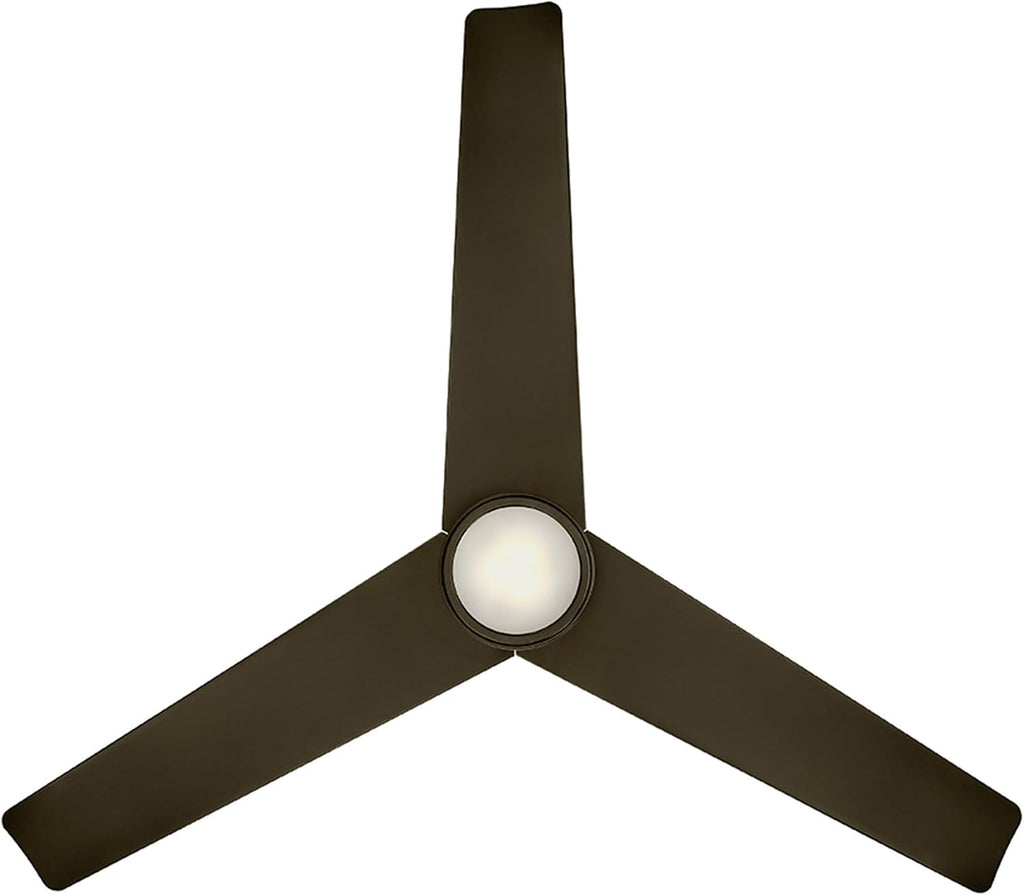 Lotus Smart Indoor and Outdoor 3-Blade Ceiling Fan 54in Bronze with 3000K LED Light Kit and Remote Control works with Alexa, Google Assistant, Samsung Things, and iOS or Android App