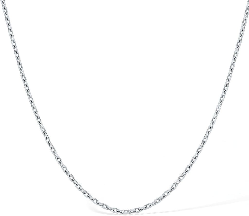 ZHOU LIU FU 18K Gold Chain Necklace Diamond Cut Cable Chain Link Necklace Real Yellow/Rose/White Gold Chains for Women with Spring-Ring Clasp Dainty Jewelry Present Size 15.7'+2'