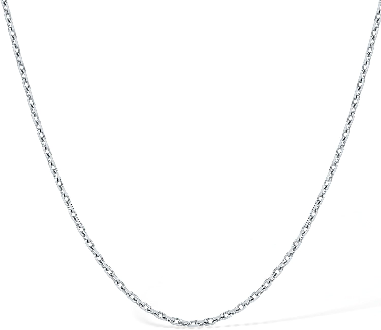 ZHOU LIU FU 18K Gold Chain Necklace Diamond Cut Cable Chain Link Necklace Real Yellow/Rose/White Gold Chains for Women with Spring-Ring Clasp Dainty Jewelry Present Size 15.7'+2'