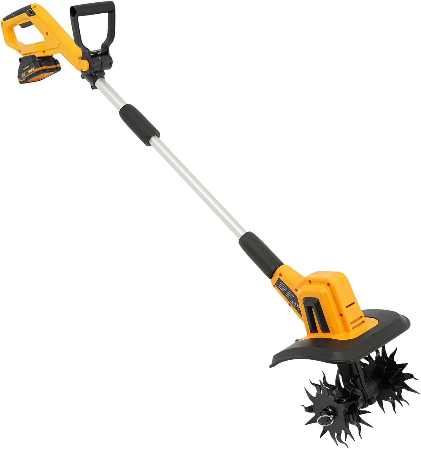 20V Cordless Tiller Cultivator, 270RPM Handheld Electric Tilling Machine, 8.66' Tilling Width, 6.3' Depth, Electric Garden Tiller with 2.0 AH Battery for Lawn/Gardening/Soil Cultivation