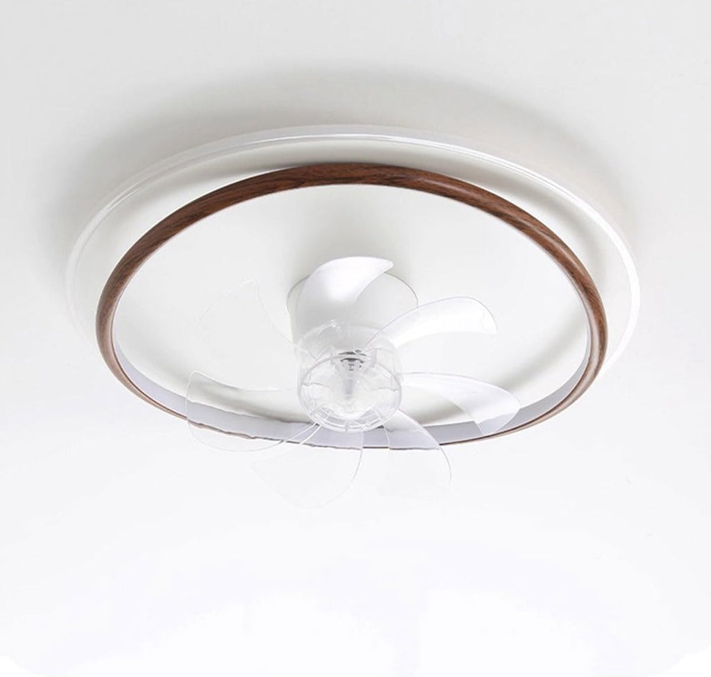 Vintage-Style Retro Fan Ceiling Lamp with Acrylic Shade Flat Lighting Oscillating Quiet Operation Round Ceiling Lights for Living Room Suitable for Study and Dining Room