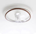 Vintage-Style Retro Fan Ceiling Lamp with Acrylic Shade Flat Lighting Oscillating Quiet Operation Round Ceiling Lights for Living Room Suitable for Study and Dining Room