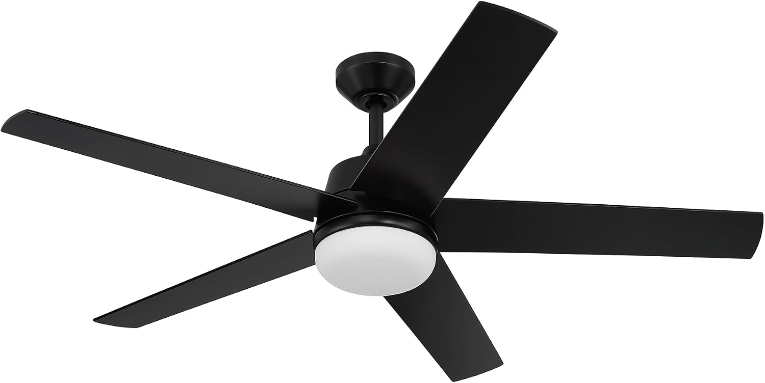 DESIGNERS FOUNTAIN Astrea Smart Ceiling Fan with Lights, 52 Inch LED Light Indoor Outdoor 5-Blade Fan, Remote Control, RGB, Matte Black, FS-ATR52RGB-MB