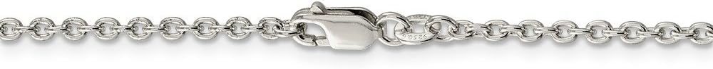 Solid 925 Sterling Silver 2.25mm Cable Chain Necklace - with Secure Lobster Lock Clasp