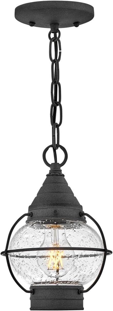Hinkley Cape Cod 2203DZ Extra Small Outdoor Convertible Light Fixture, Flush Mount or Pendant, Even or Sloped Ceilings, Aged Zinc