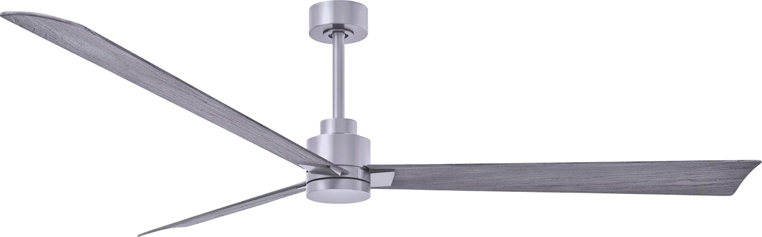 Matthews AK-BN-BW-72 Alessandra Wet Rated 72' Outdoor Ceiling Fan without Light, Remote Included, Silent DC Motor, Brushed Nickel with Barn Wood Tone