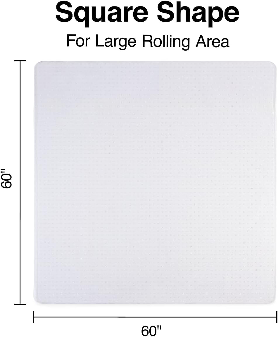 Staples Office Chair Mat for Carpeted Floors, 2MM Computer Rolling Chair Mats, Easy Glide for Chairs 55' 24' 48' 36' 72' Protects Floors, Suitable for Home Desk, Work, Office (Size : 60' x 60')
