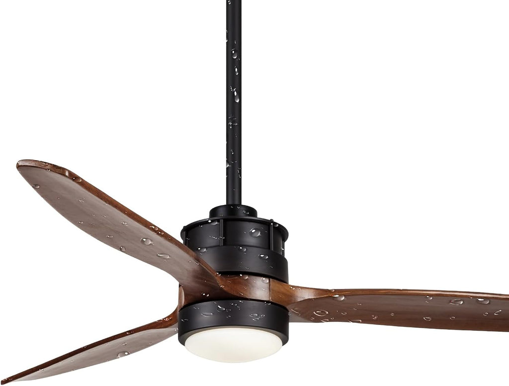 EKIZNSN 42 Inch Outdoor Ceiling Fan with Light for Patios, IPX4 Waterproof, DC Motor w 6 Speeds, 3 Blade Wet Rated Ceiling Fans