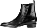 Santimon Men's Chelsea Ankle Boots-Handmade Genuine Leather or Suede Dress Casual Boots, Almond Toe, Low Heel, Side Easy On/Off Zipper - Business Casual, Work, Travel, Wedding