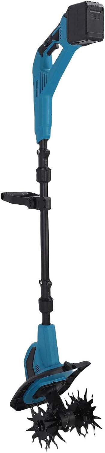 Cordless Electric Garden Tiller, Cultivator, 6Ah Battery, 360RPM, Ergonomic Design - Long Battery Life, Adjustable Handle, Ideal for Yard Gardening