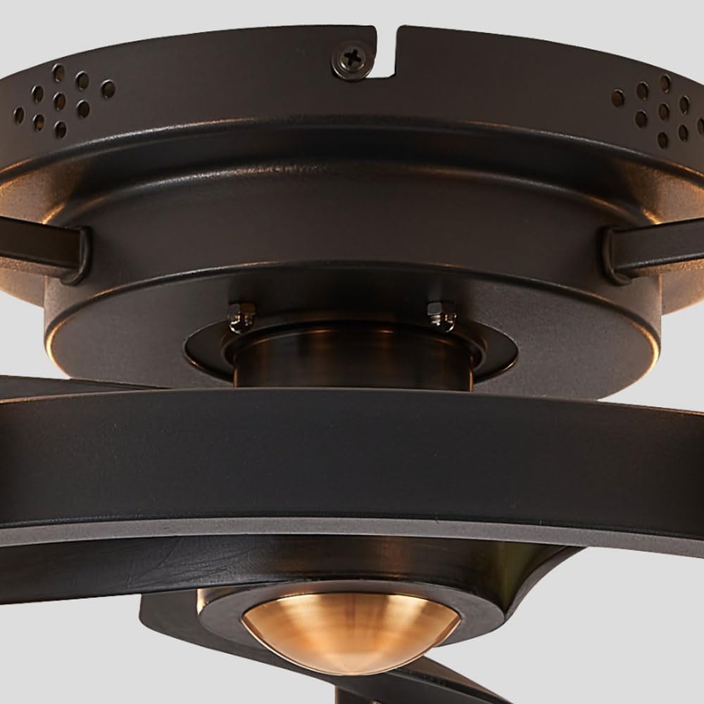Black Ceiling Fan Light Retro Industrial Style Ceiling Fan Lights with Fan Low Noise 6 Lights Lighting for Restaurant Living Room Bedroom Study