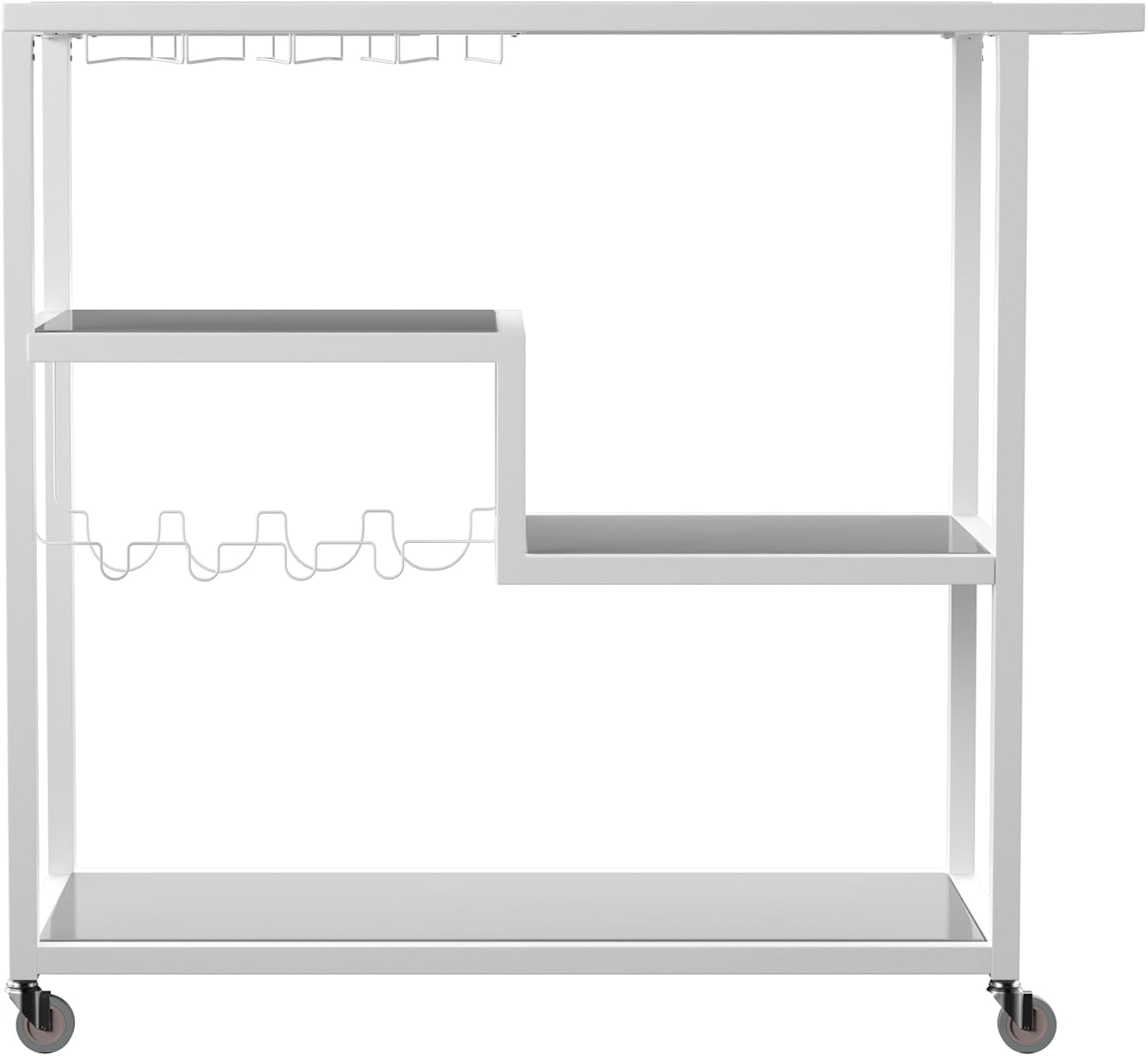 Holly & Martin Zephs Bar Cart White - Stylish Bar Cart for Home - Utility Carts with Wheels