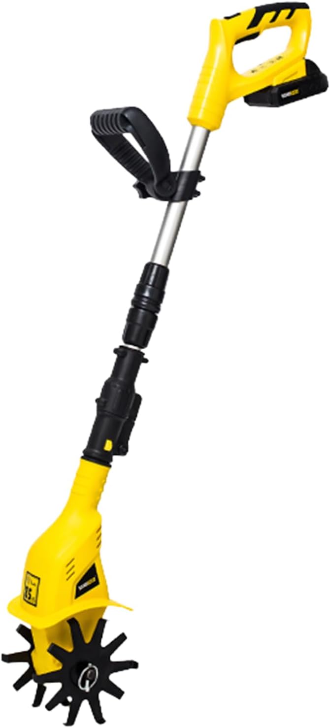 Small Tiller Cultivator, Hand Tiller,Tiller for Gardening,Electric Tiller Cultivator,Tiller Cultivator Cordless,Hand Cultivator for Garden Lawn Vegetable Patches Soil Digging (Two Blades)