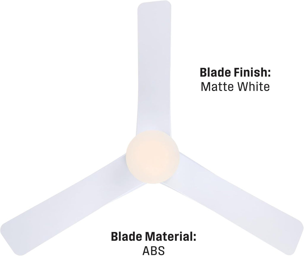 Westinghouse Lighting Alta Vista Contemporary Indoor/Outdoor Ceiling Fan, Dimmable LED Light Fixture with Opal Frosted Glass, Remote Control, 52 Inch, Matte White Finish, DC Motor