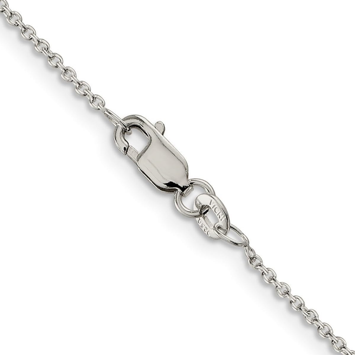 JewelryWeb 925 Sterling Silver Polished 1.25mm Cable Chain Necklace Lobster Claw Chain Necklace for Women and Men
