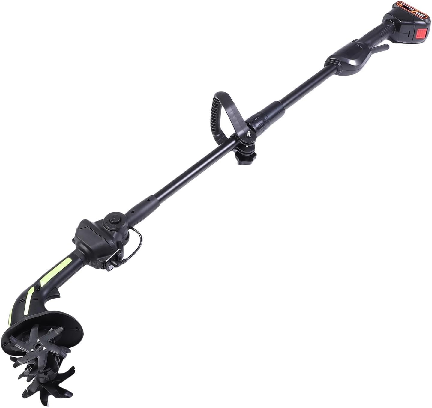 Cordless Tiller Cultivator, 235RPM Garden Rototiller with 2 Batteries Rechargeable, Electric Garden Tiller for Lawn Gardening Soil Cultivation (US Plug)