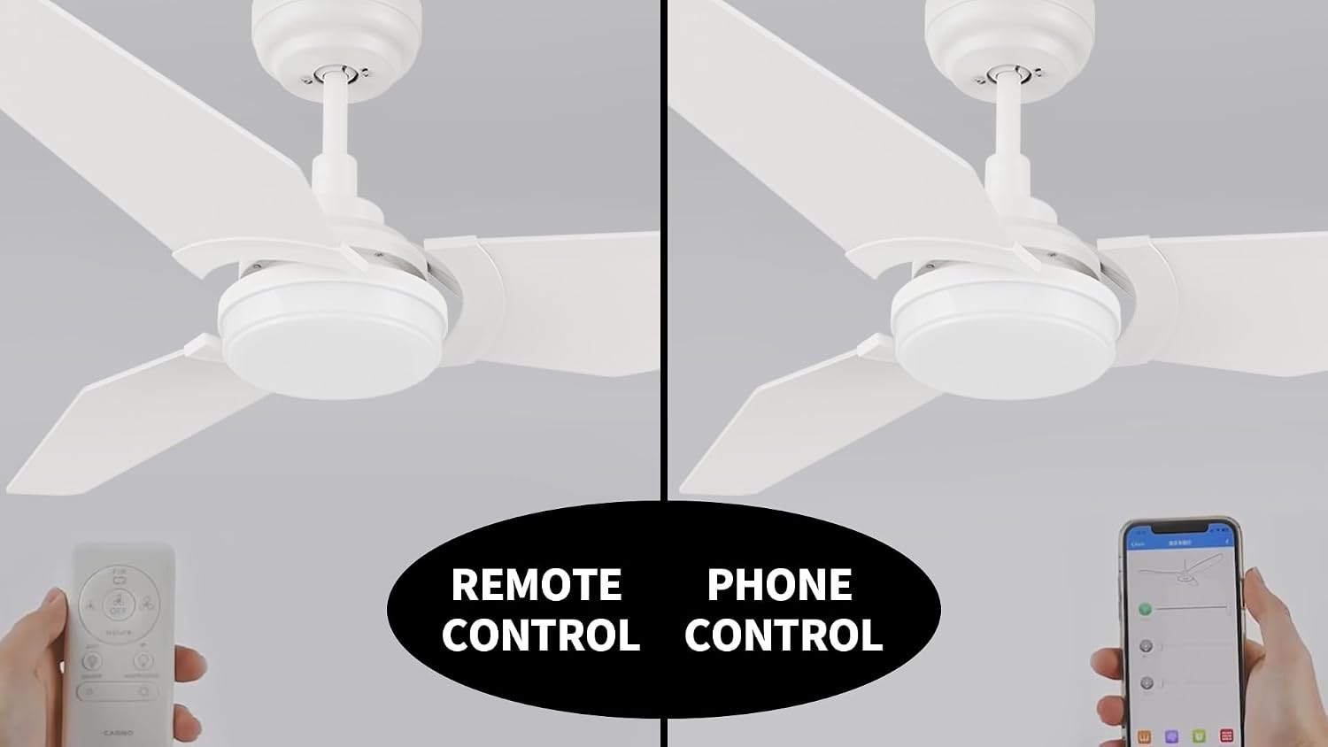 Carro 56' Modern Smart Ceiling Fan with Dimmable LED Lights and Remote, Compatible with Alexa/Google Home/Siri/APP, DC Motor with 10 Speeds, for Living Room Dining Bedroom, White