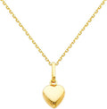 The World Jewelry Center 14k Yellow Gold Heart Pendant with 0.9mm Cable Chain Necklace