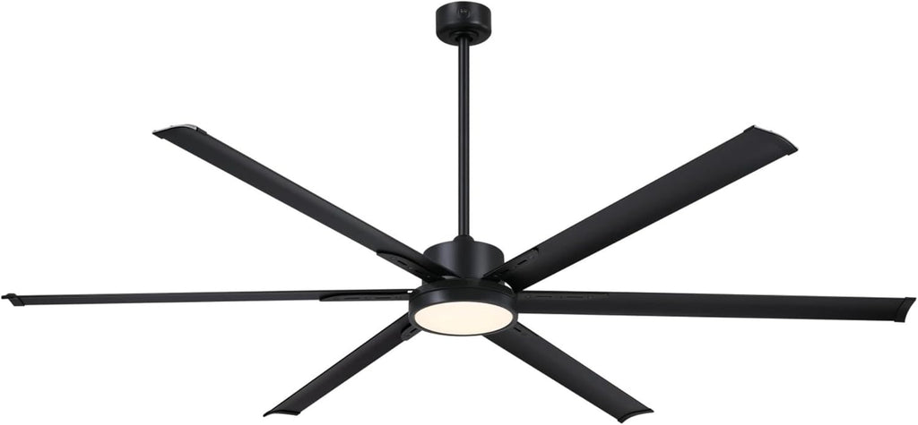 Westinghouse Lighting Hudson Yards Adjustable Ceiling Fan with Light, 80-Inch Industrial-Style Indoor/Outdoor Fan in Matte Black, DC Motor, Dimmable LED with Opal Frosted Glass, Remote Control