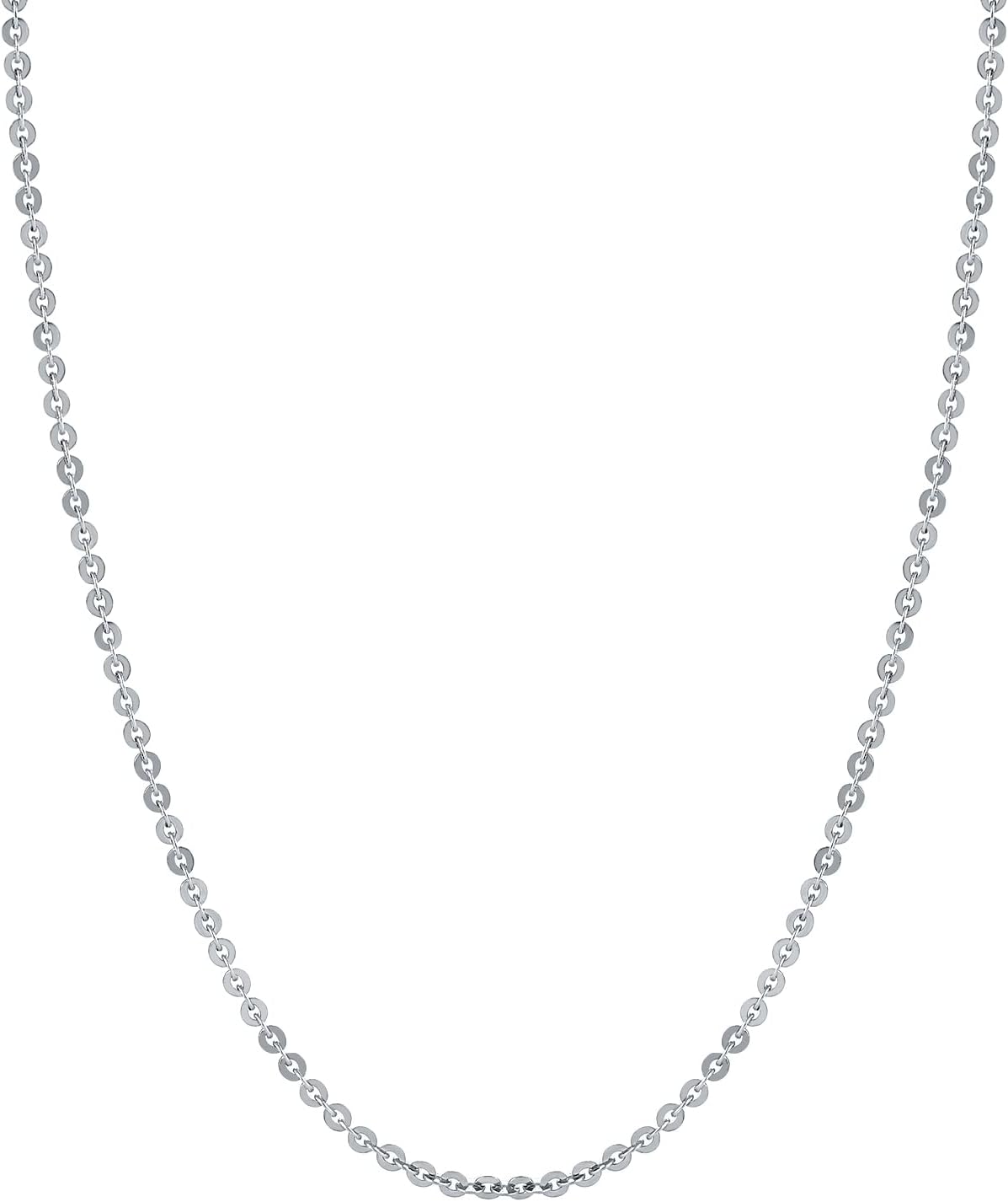 ZHOU LIU FU 18K Gold Chain Necklace for Women Cable Necklaces Dainty Choker Adjustable Thin Chains Trendy Layered Sturdy Jewelry Spring Clasp Simple Shiny Real Gold Gift