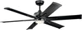 Kichler Szeplo 60 in Outdoor Ceiling Fan with Light, 6 Blade Wet Rated DC Motor Fan with LED Lighting in Satin Black for Patio, Porch, Gazebo, 300300SBK