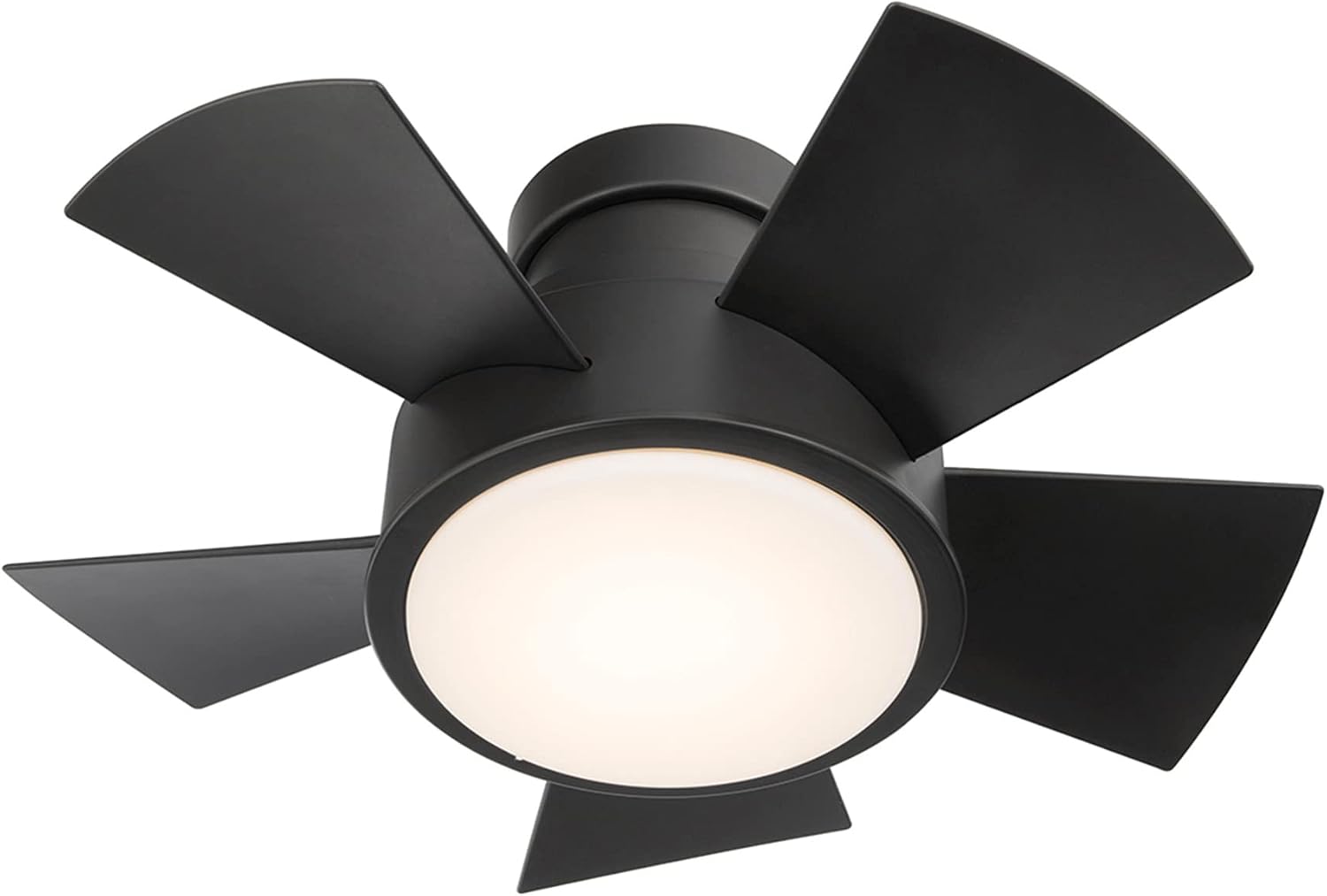 Vox 26 in Smart Indoor and Outdoor Smart Flush Mount Ceiling Fan in Matte Black with Remote Control 2700K