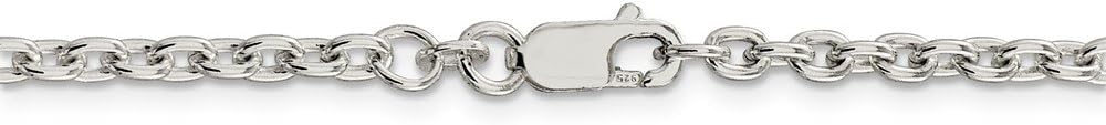 Solid 925 Sterling Silver 3.5mm Cable Chain Necklace - with Secure Lobster Lock Clasp