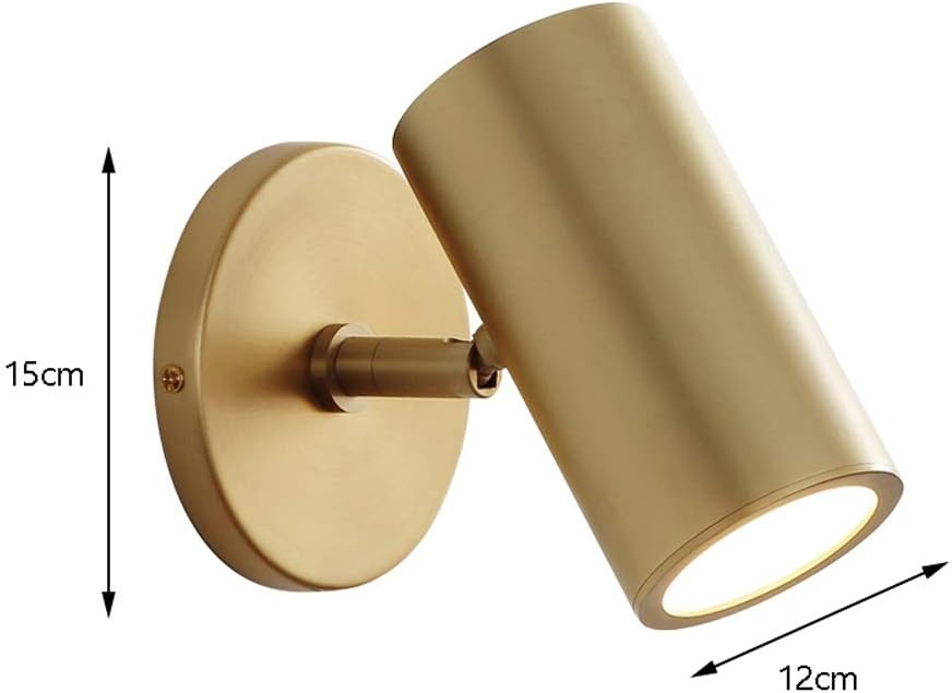 Wall Mounted Light Nordic Personality Creative Copper Wall Lamp Adjustable IP44 Outdoor Indoor Wall Light Ideal Bedside Reading Spot Lamp Waterproof Spotlight Garden Landscape Fixture Simple Bed