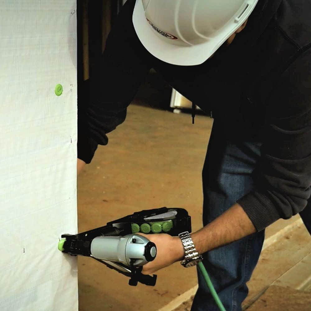 Metabo HPT Cap Stapler, Pro-Preferred Pneumatic Power Nailers, Crown Stapler for Roofing Felt, Foam Insulation & House Wrap, 18 Gauge, Up to 200 7/16' Crown Staples, Length 7/8' to 1-1/2', N3808AP