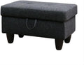 Ottoman Storage Ottoman Bench Linen Footrest Footstool with Hinged Lid for Living Room, Bedroom, Entryway, Black Grey, 28.5'X19'X17.5'