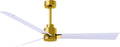 Matthews AK-BRBR-MWH-56 Alessandra Wet Rated 56' Outdoor Ceiling Fan without Light, Remote Included, Silent DC Motor, Brushed Brass with Matte White