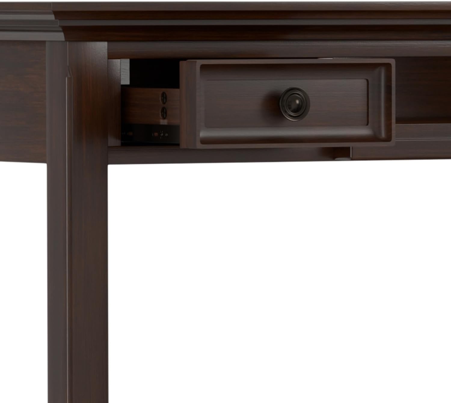SIMPLIHOME Amherst Desk and Bookcase Bundle - 54 inch Wide Solid Wood Desk with Drawers and 30 inch Wide 5-Shelf Bookcase in Russet Brown, Transitional Home Office Furniture (Set of 2)